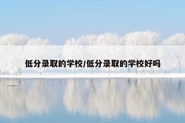 低分录取的学校/低分录取的学校好吗