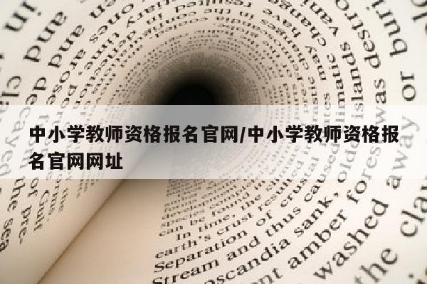 中小学教师资格报名官网/中小学教师资格报名官网网址