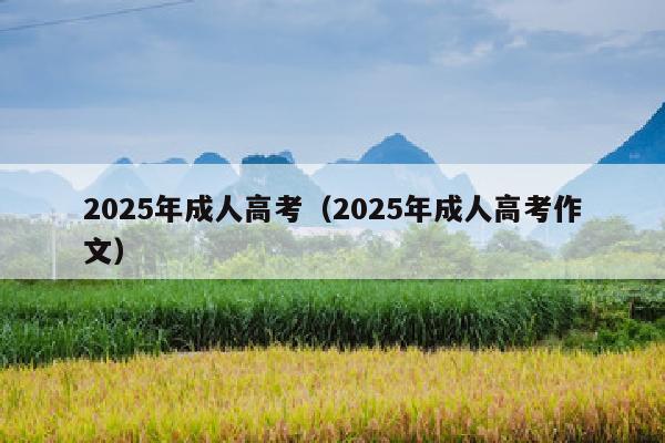 2025年成人高考(2025年成人高考作文)