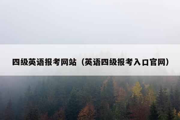 四级英语报考网站(英语四级报考入口官网)
