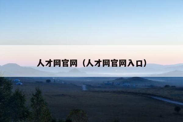 人才网官网(人才网官网入口)