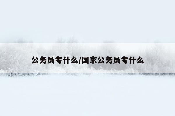 公务员考什么/国家公务员考什么