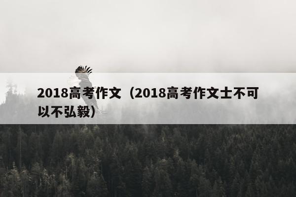 2018高考作文(2018高考作文士不可以不弘毅)