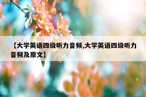 【大学英语四级听力音频,大学英语四级听力音频及原文】