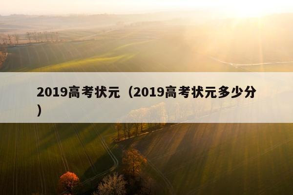 2019高考状元(2019高考状元多少分)