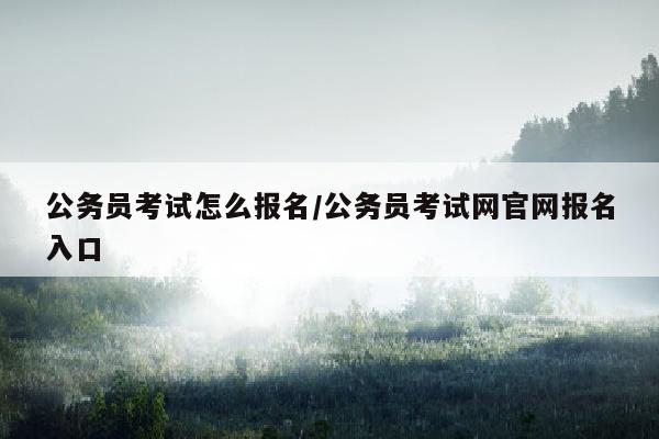 公务员考试怎么报名/公务员考试网官网报名入口